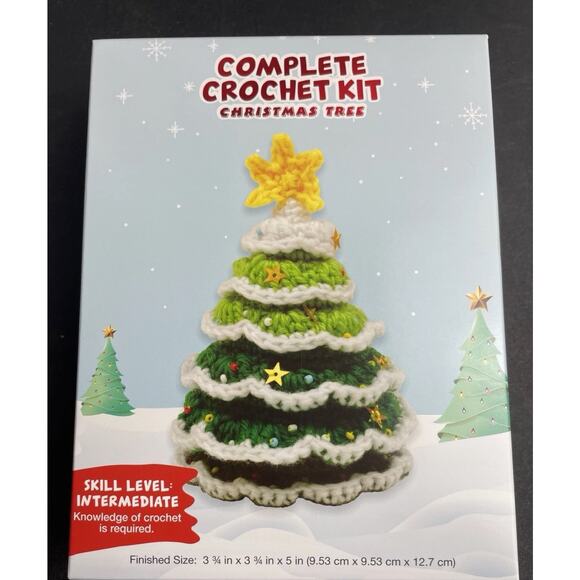 Needle Creations Crochet Kit Christmas Tree 5” Holiday Yarn Craft Set NEW - Picture 15 of 16
